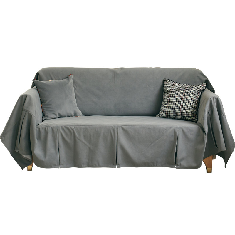 沙发简约灰色北欧现代四季通用一体坐垫盖布沙发套