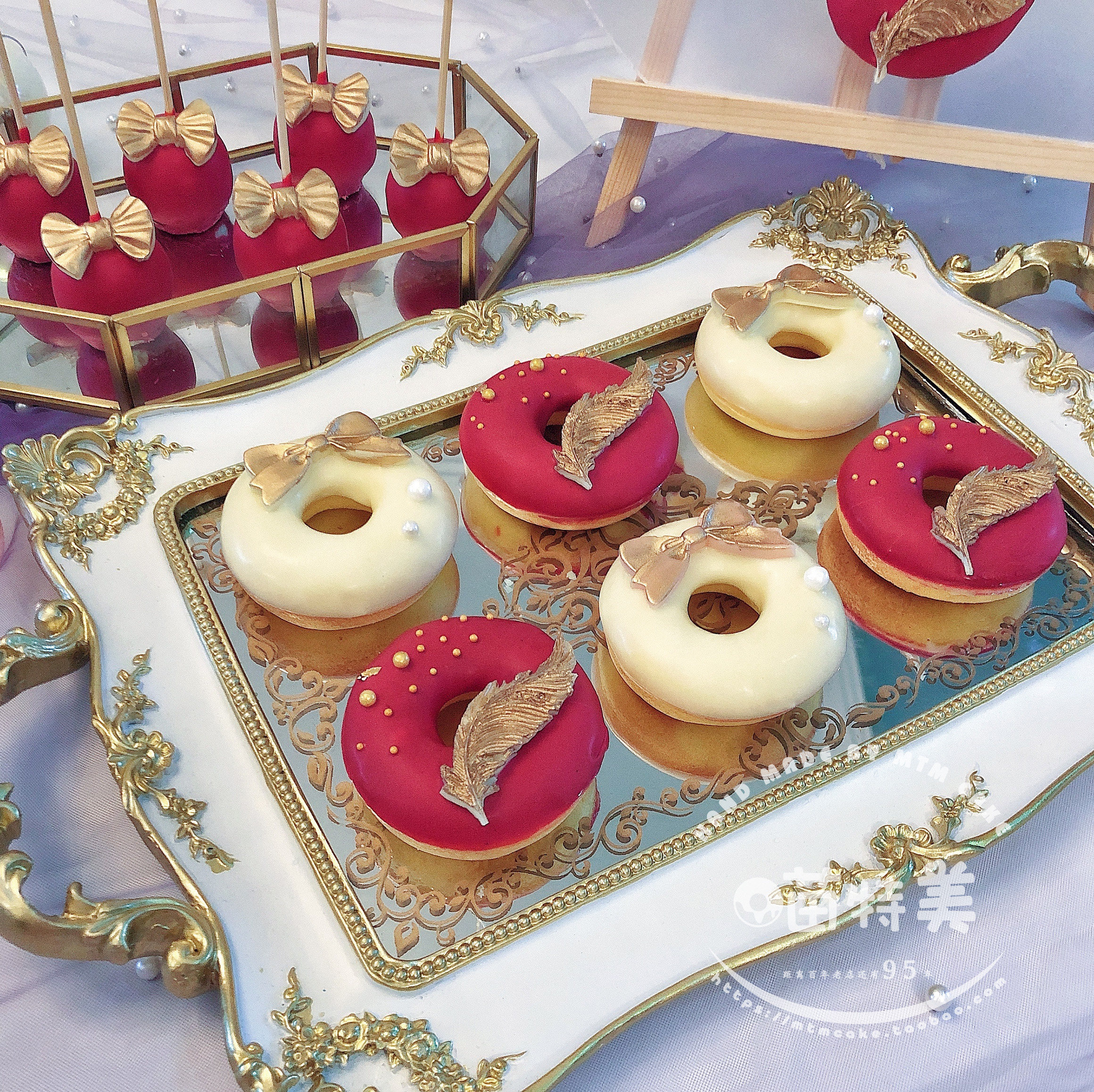 甜品中式订婚蛋糕国潮婚礼摆台即食巧克力甜甜圈传统西式糕点