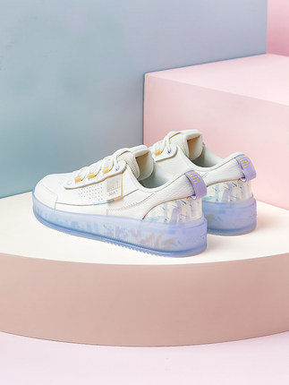 安踏果冻女鞋板鞋2021年春秋季新款透明休闲运动板鞋