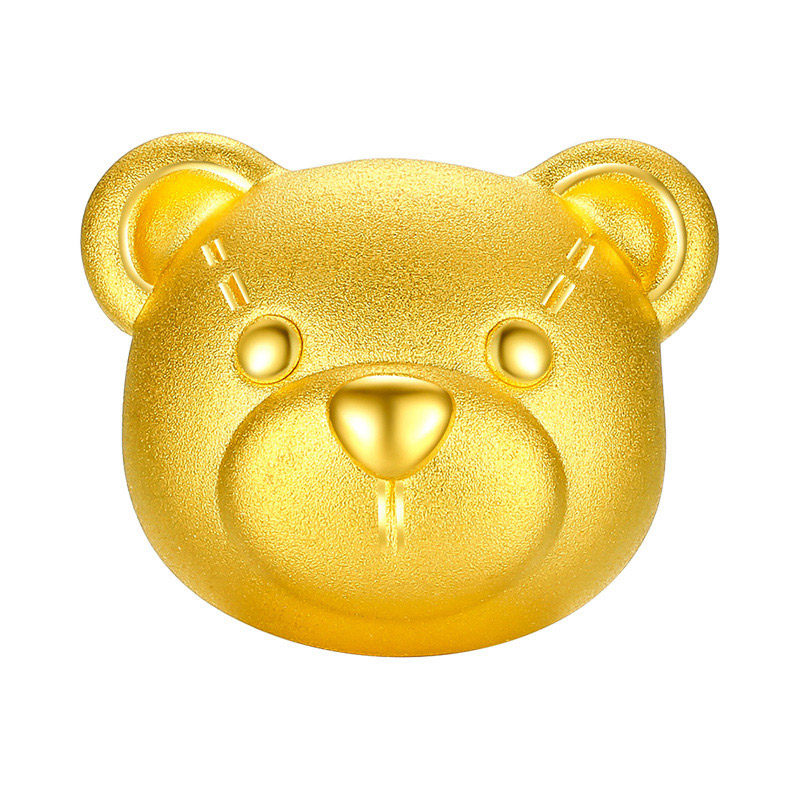 周六福黄金转运女款足金定价3d金可爱小熊萌手饰