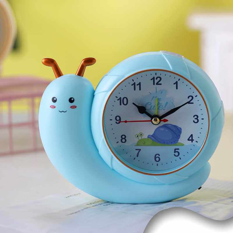 儿童卡通蜗牛萌趣智能时尚学生小闹钟床头头带台钟