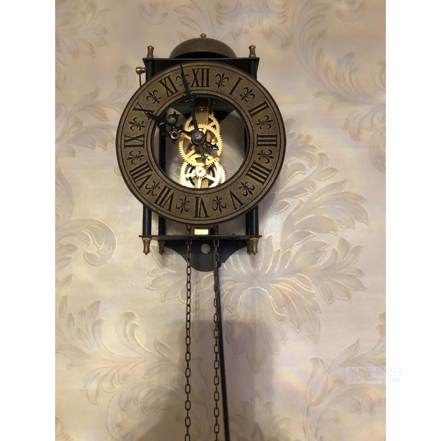 机械纽约美式钟摆铜质复古调节重力下城普顿挂钟