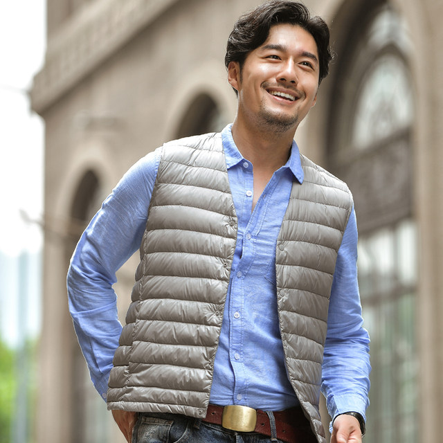 2020 new collarless down liner vest men's autumn and winter light down jacket jacket youth large size waistcoat vest 2020 new collarless down liner vest men's autumn and winter light down jacket jacket youth large size waistcoat vest
