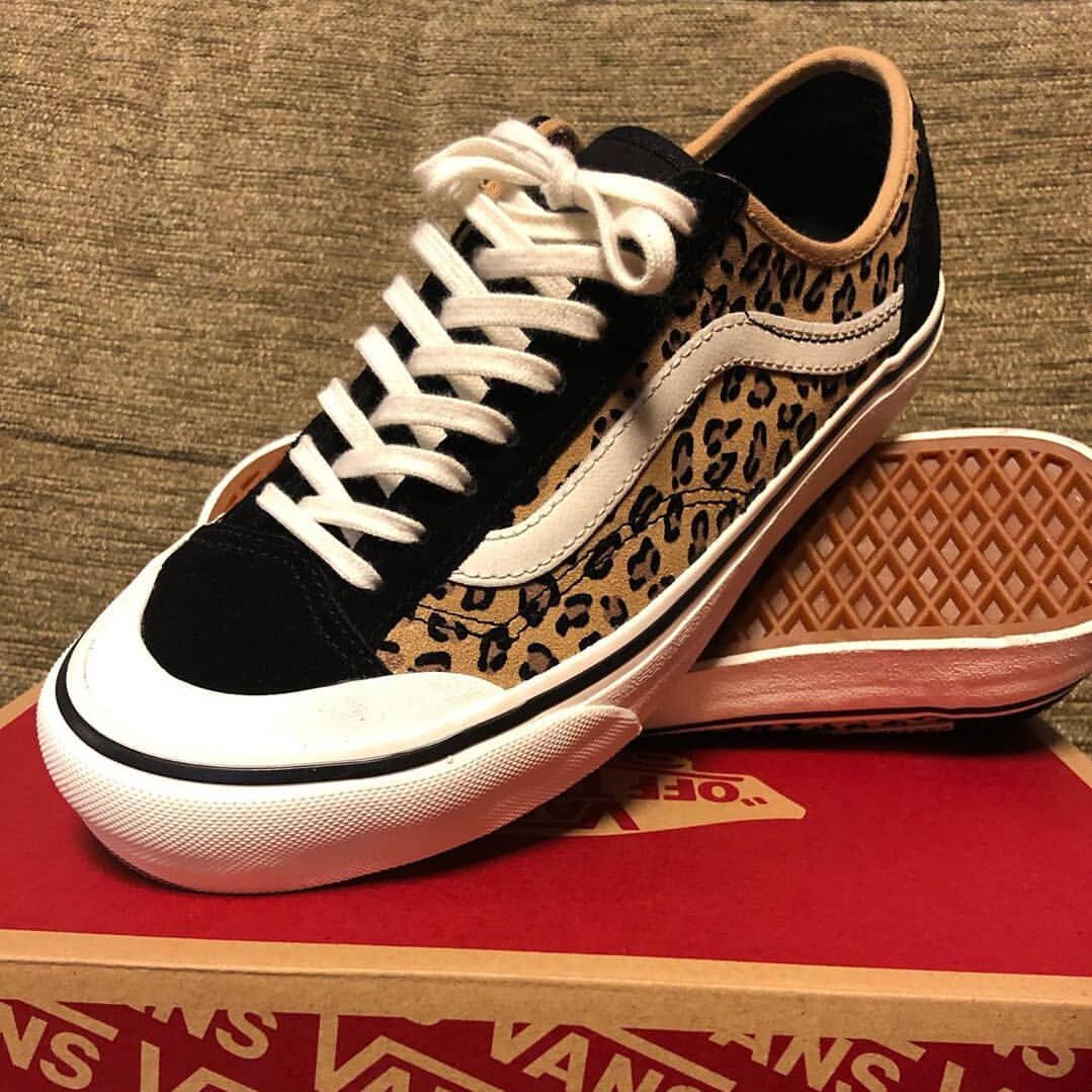 vans范斯stylesf低帮正品复古豹纹女鞋休闲板鞋