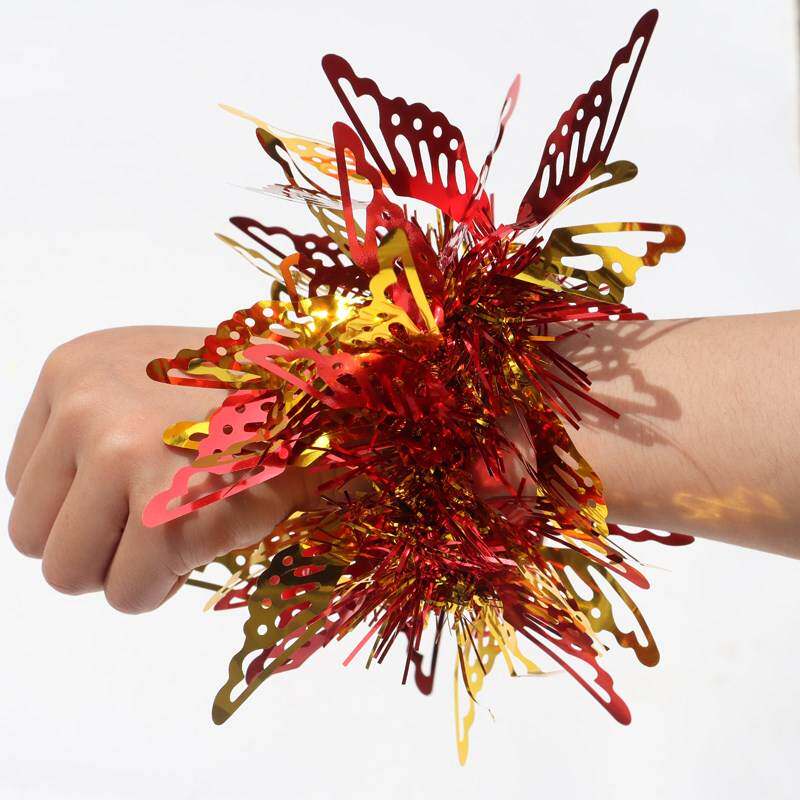 手花手饰体操六一剪彩红色大号手环合唱拉花手腕花