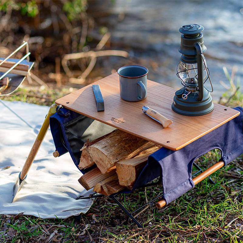 日本hangout户外露营用品便携折叠桌子小木户外椅子凳子