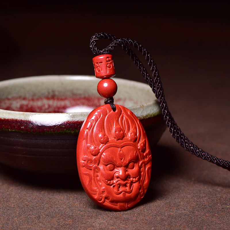 天然朱砂钟馗吊坠男女本命年紫金砂随护身符平安项坠