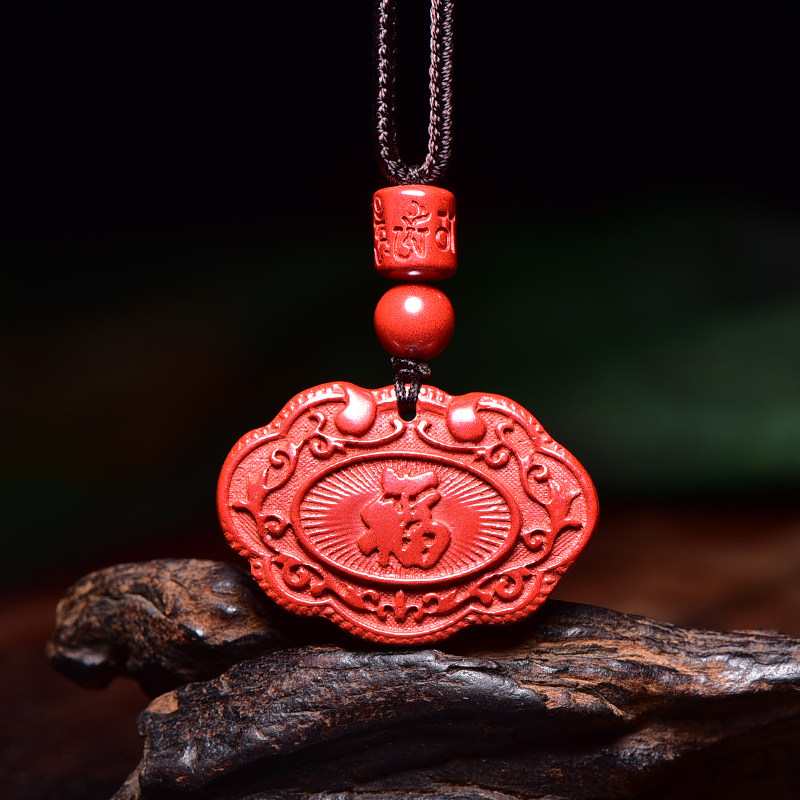 天热朱砂平安如意吊坠男女女款项链帝王砂福项坠
