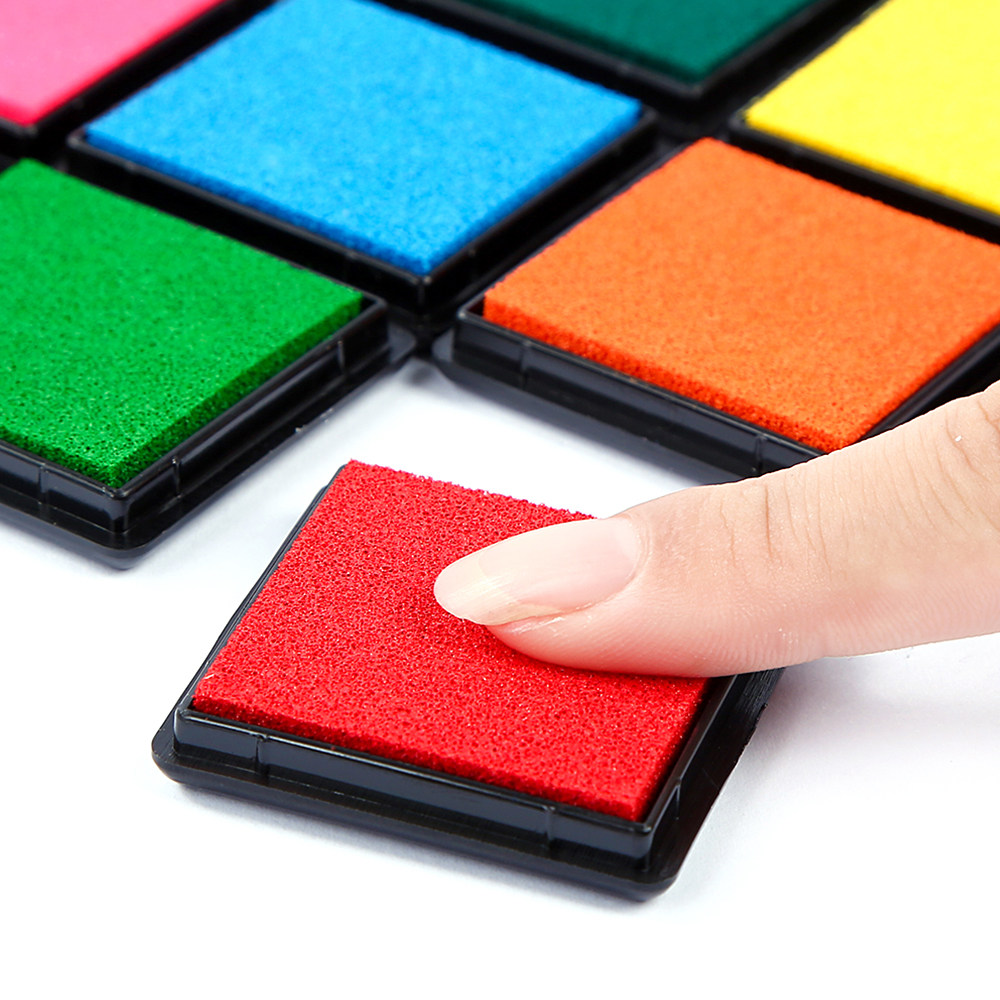 印台彩色印泥儿童手工diy手指画指印印画颜料颜料