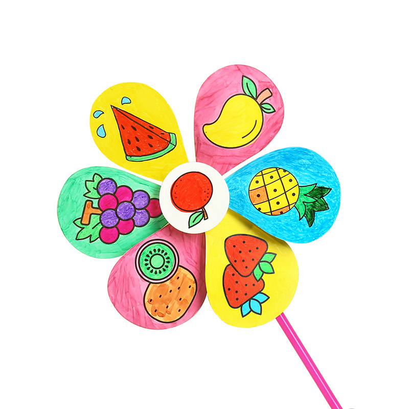 绘画空白风车diy手工手工制制作材料幼儿园儿童风车