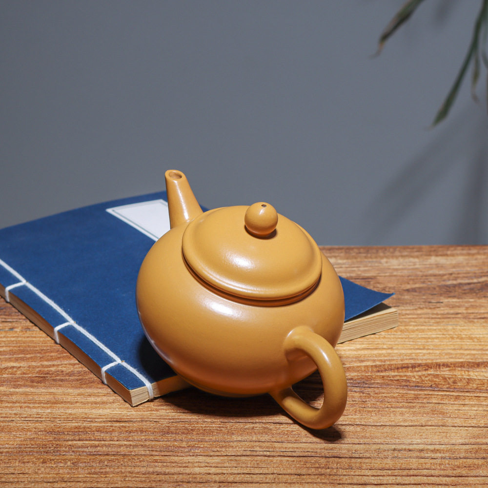 宜兴手工紫砂壶黄金朱泥水平190cc茶壶家用手泡茶茶壶