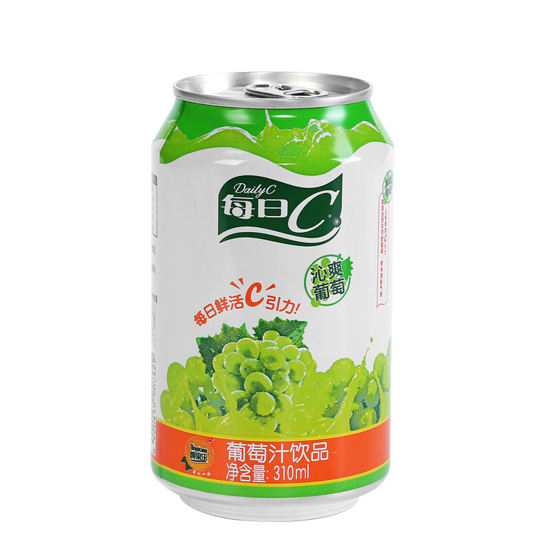 康师傅果味饮料果汁每日c沁爽葡萄汁水晶葡萄310ml6听24听整箱