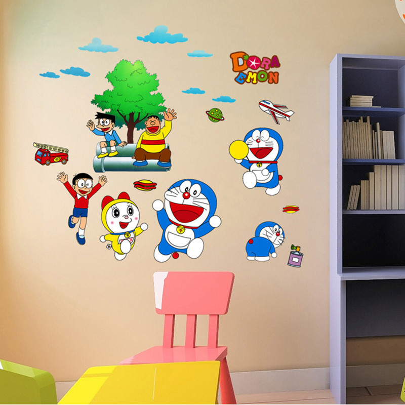卡通动漫叮当猫机器猫墙壁贴纸创意哆啦a梦卧室儿童房床头墙贴画