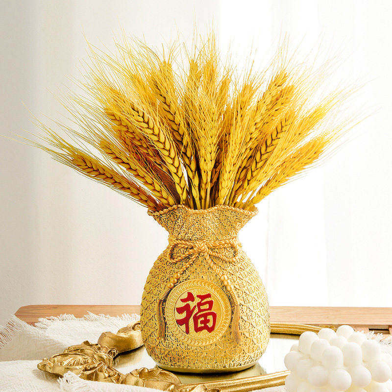 轻奢电视酒柜大麦寓意黄金麦穗干花摆件家居摆件