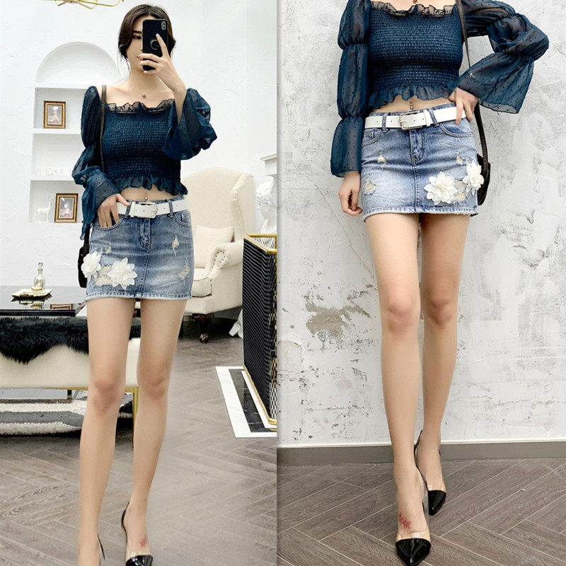 牛仔裙女夏时尚时尚性性感包臀短裙2019春季新款半身裙