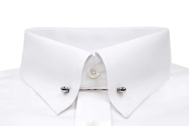 男士纯棉高纱织商务帝国领针衬衫