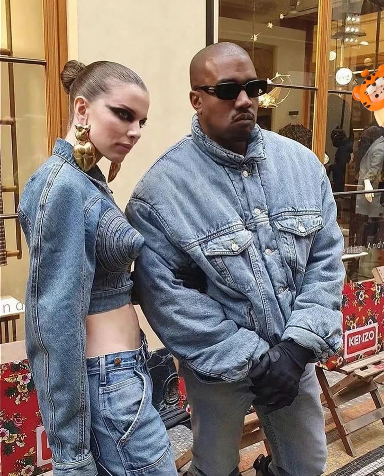 MRLEEBLCG自主风格KANYE同款秋冬现货牛仔夹棉外套休闲复古