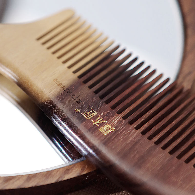 谭木匠kctmd0603天然铁木豆色差大鸳鸯木木梳子创意生日礼物