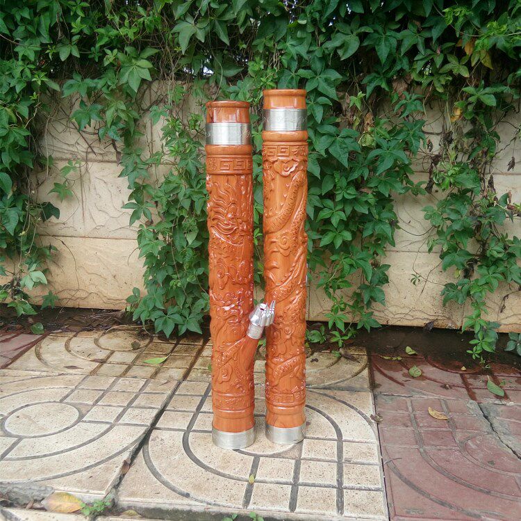 云南烟筒水烟筒实木红豆杉中号雕刻龙三龙和双龙木质水烟锅烟具