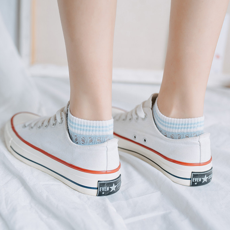 袜子女短袜浅口夏季超薄款棉袜夏天网镂空网眼短袜