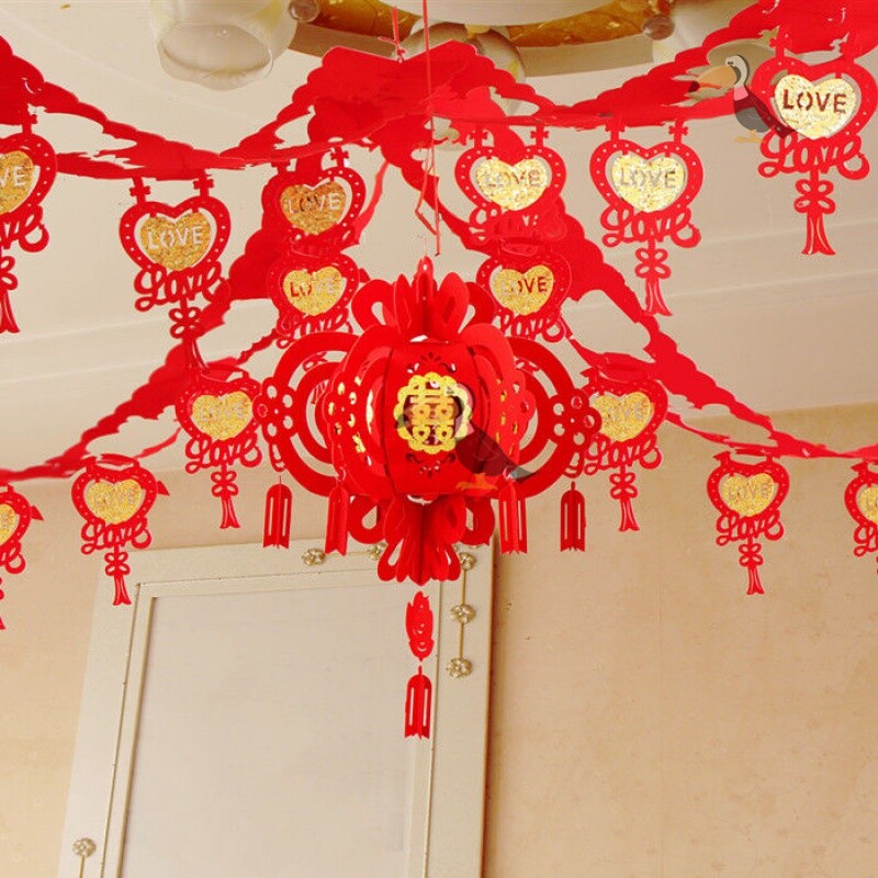 拉花结婚婚庆用品婚房装饰婚礼新房卧室布置婚房布置套装