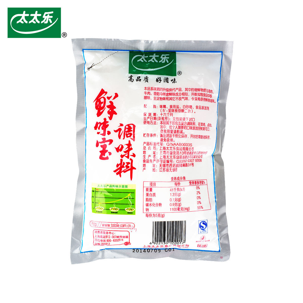 白菜价太太乐鲜味宝500g*20袋增鲜型替代味精火锅做汤烧烤麻辣烫煲汤