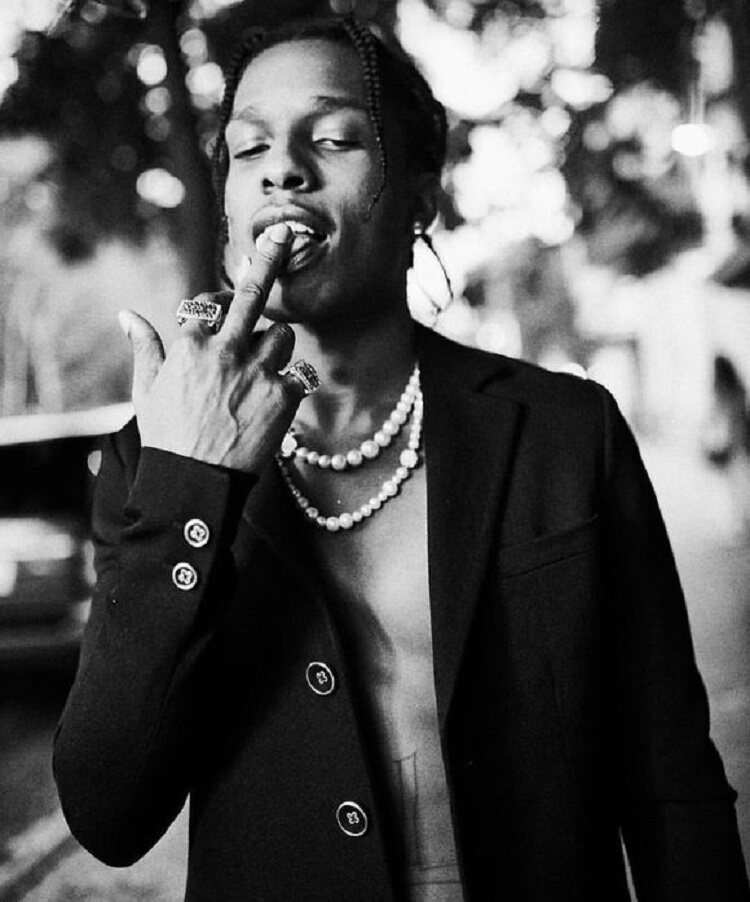 asaprocky潮牌ins锁骨珍珠项链欧美嘻哈原创设计项链