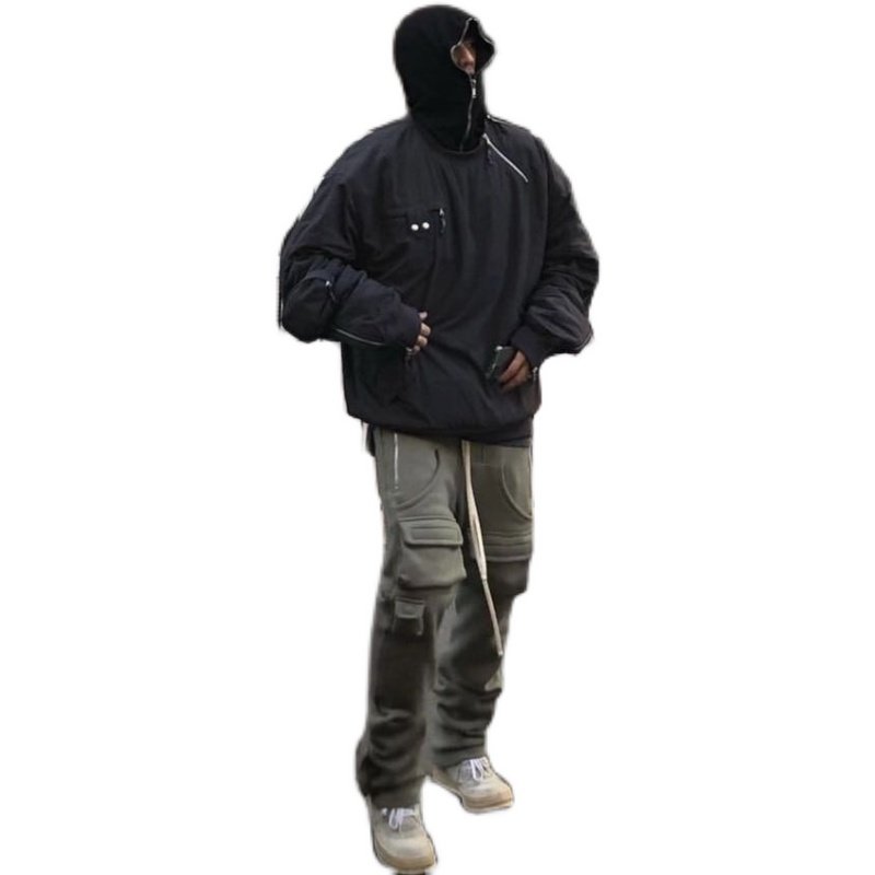 [b1ack]小众拉链头套冷帽子围巾wookvibe暗黑ro风far