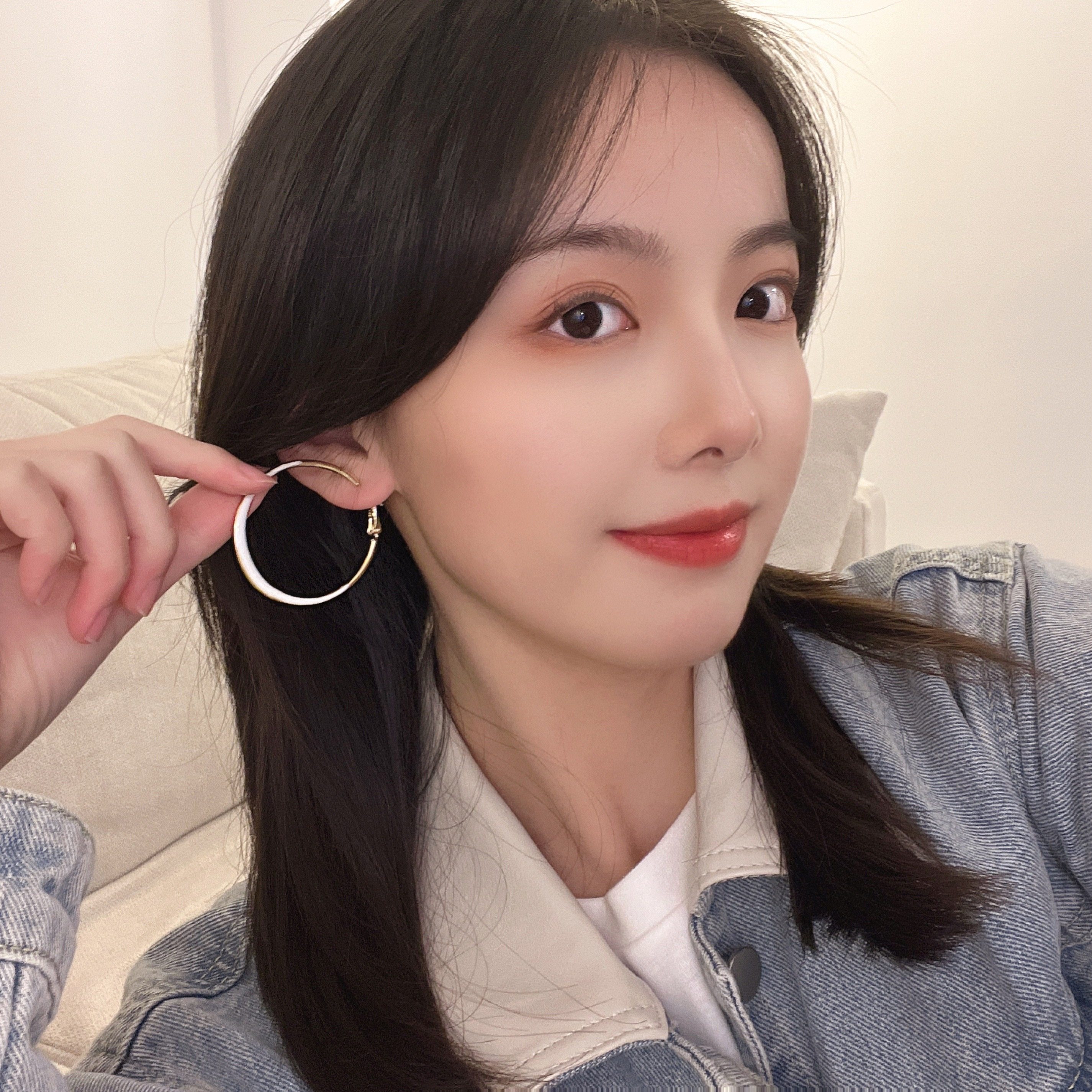 s925新款网红滴釉流行大圆圆环耳环耳圈女高级耳环