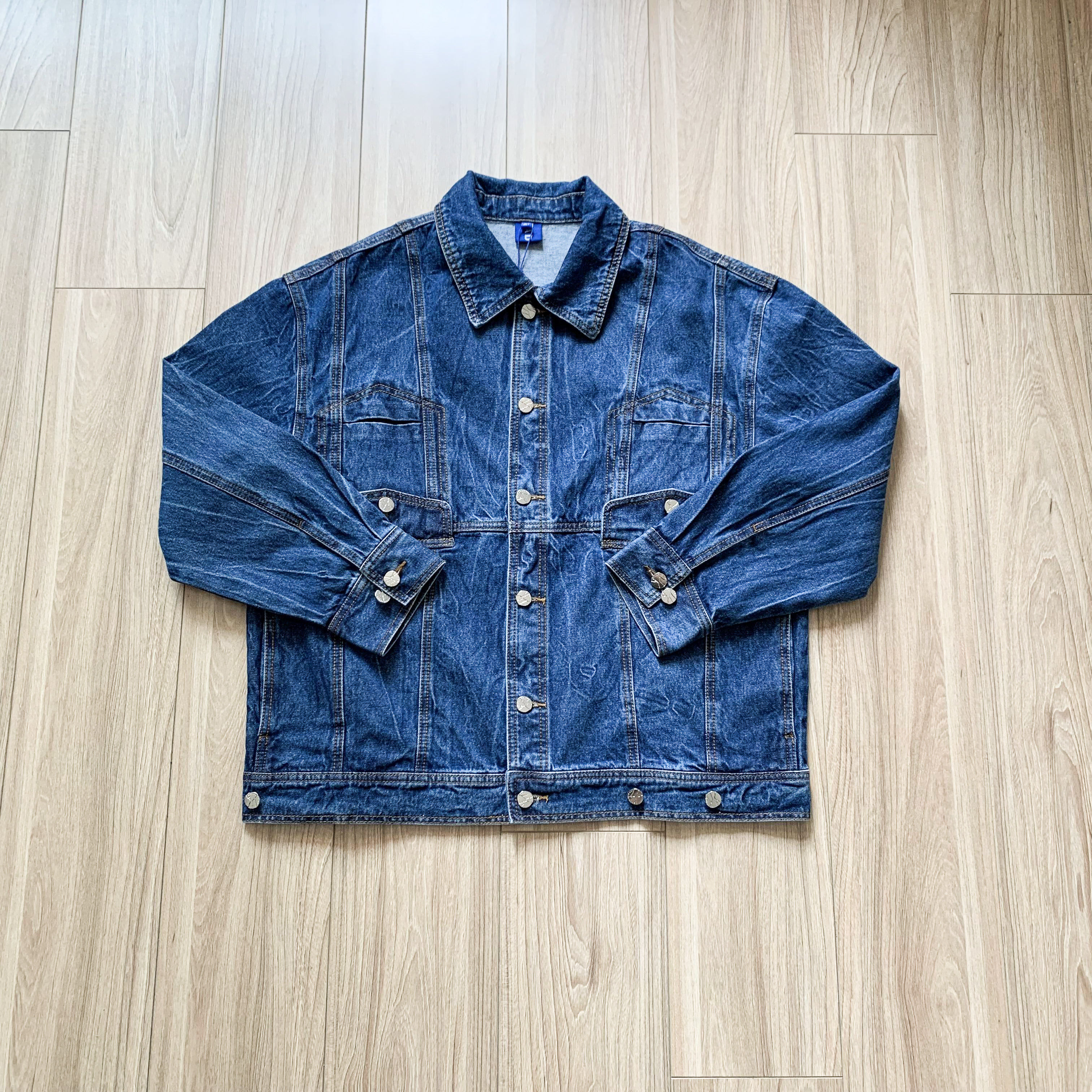 正品adererror春秋新款宽松复古水洗做旧牛仔短外套