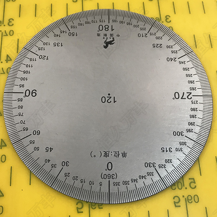 刻度盘无孔角度盘不锈钢圆形测量盘120x0x2a002直销机械量具