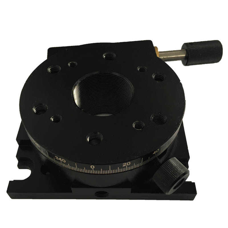 旋转转台螺纹光学手动中空接圈精密微调工作工作台