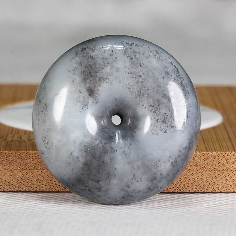 愚石苑新疆和田青花玉吊坠平安扣挂件玉佩天然玉石颈饰