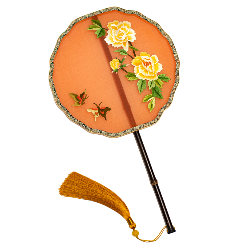 苏绣扇子女手工刺绣汉服团扇古风双面绣宫扇苏州绣花流苏美扇礼品