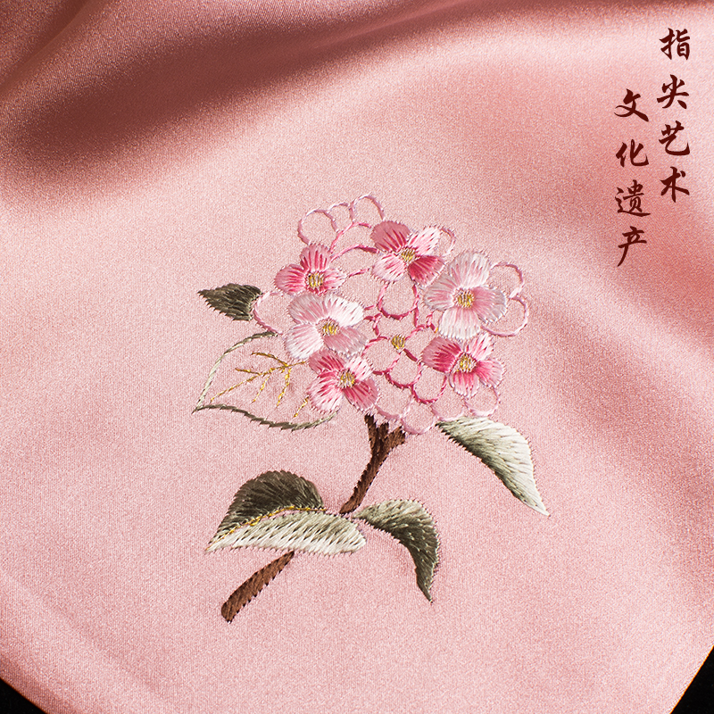 手帕真丝刺绣手工苏绣古风纯色手绢苏州美中手帕