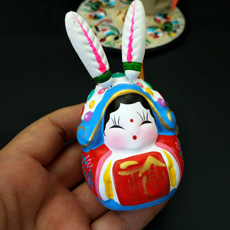 免儿爷小吉祥兔爷 北京礼物特色泥塑手工艺品 单位文化礼品
