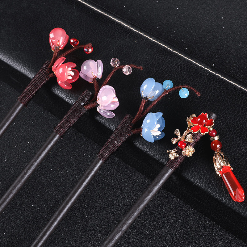 古风发簪木质流苏步摇子女夏天高级简约现代发饰