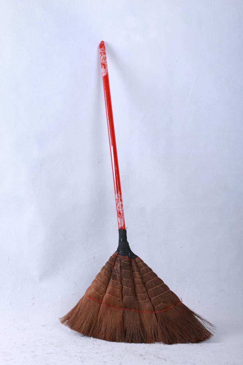 纯手工扎制天然实木柄大号加厚棕扫帚鬃毛扫把手工棕扫把居家清洁