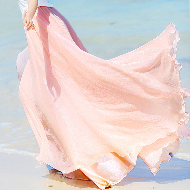 半身舞蹈大摆拖地长裙仙裙女8米沙滩度假显瘦半身裙