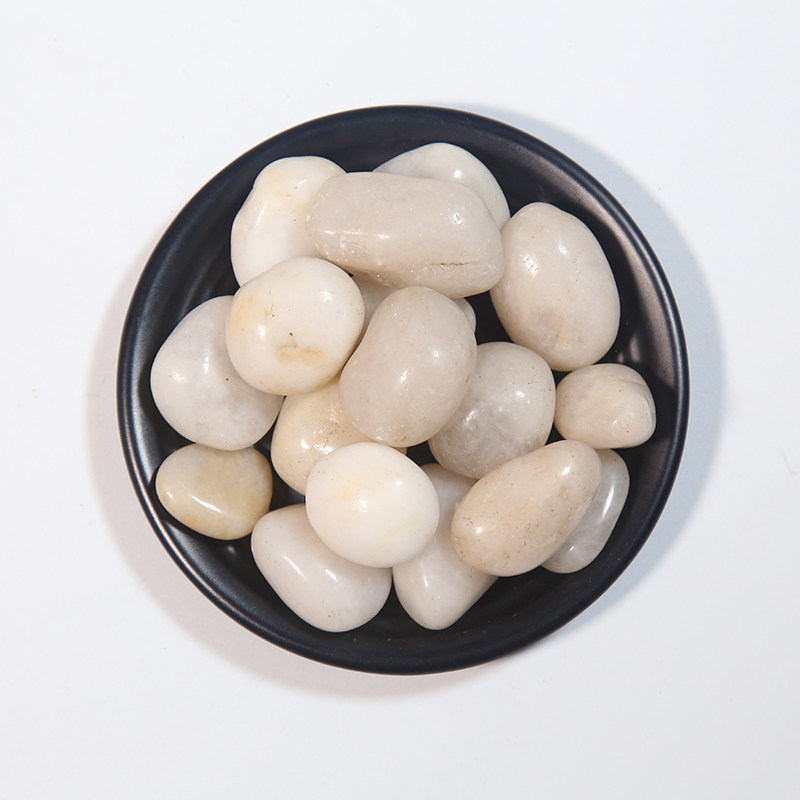 白色雨花石鱼缸底砂造景石头庭院花盆铺地石子其它园艺用品