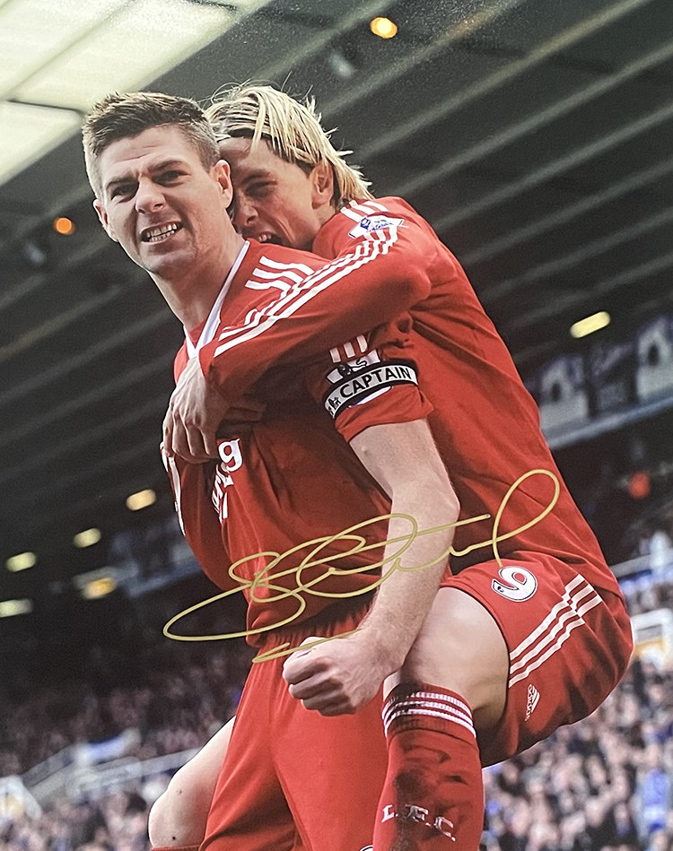 收藏杰拉德杰队亲笔签名照片裱框sa证书利物浦文化