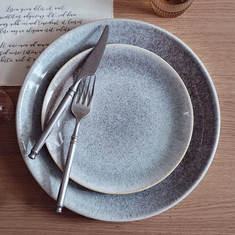 jagenmaker创意窑变盘家用商用菜盘北欧西餐厅陶土盘