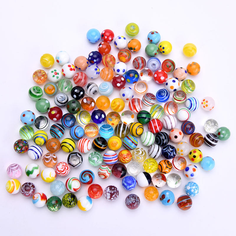 弹珠奔跑吧同款跑男同款彩色实心透明玻璃儿童水晶珠