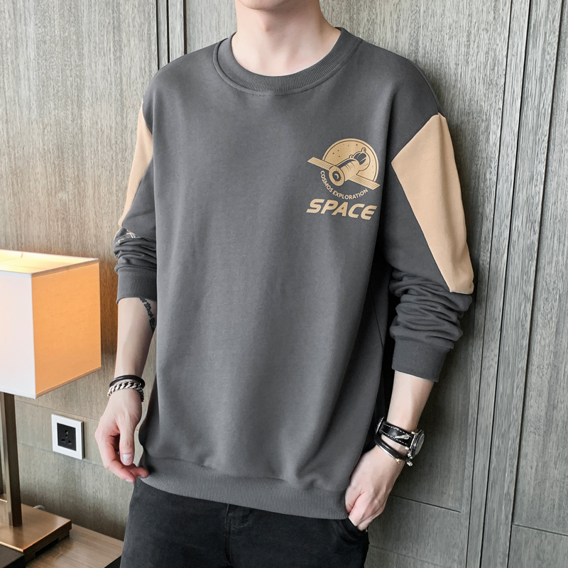 圆领卫衣男士春秋国潮ins潮2022新款男生春季外套上衣长袖T恤衣服