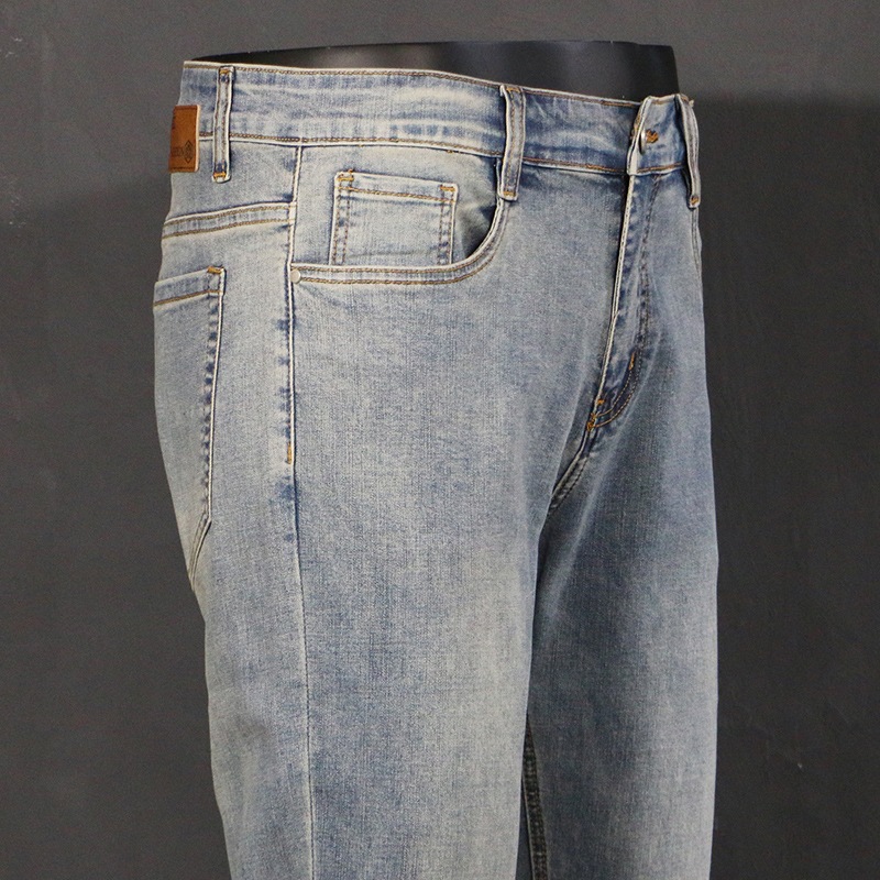 复古牛仔裤男弹力夏季宽松直筒高端美式休闲水洗做旧男士裤子夏天