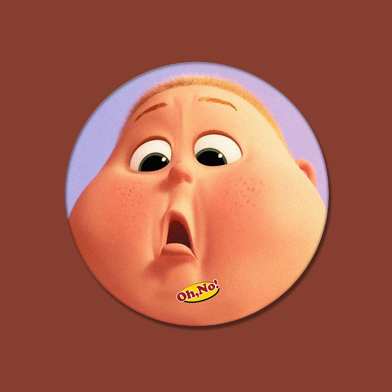 可爱惊呆胖子手工原创游戏办公定制圆形加厚鼠标垫