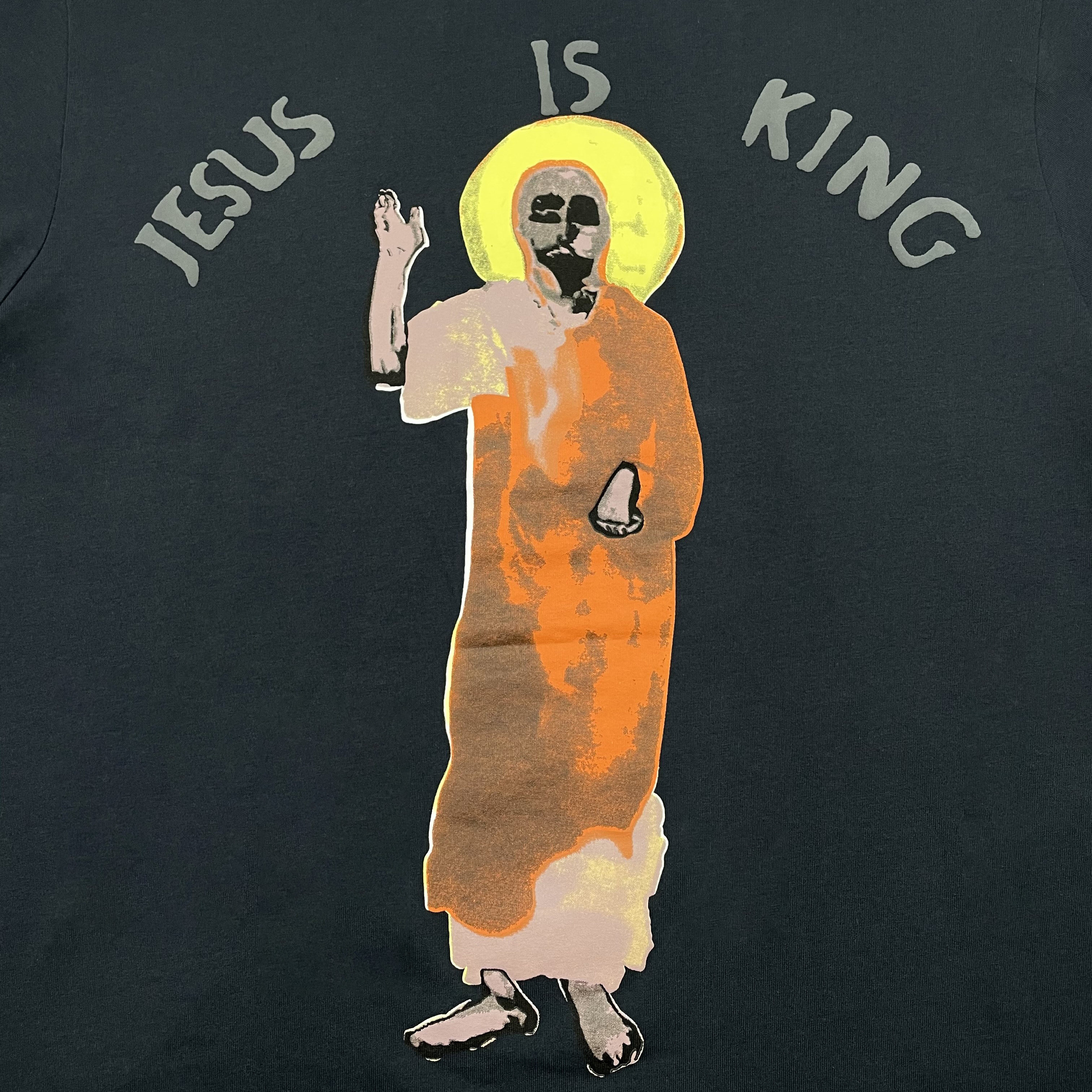 cpfmkanye发泡印花侃爷耶稣短袖jesusiskingt恤