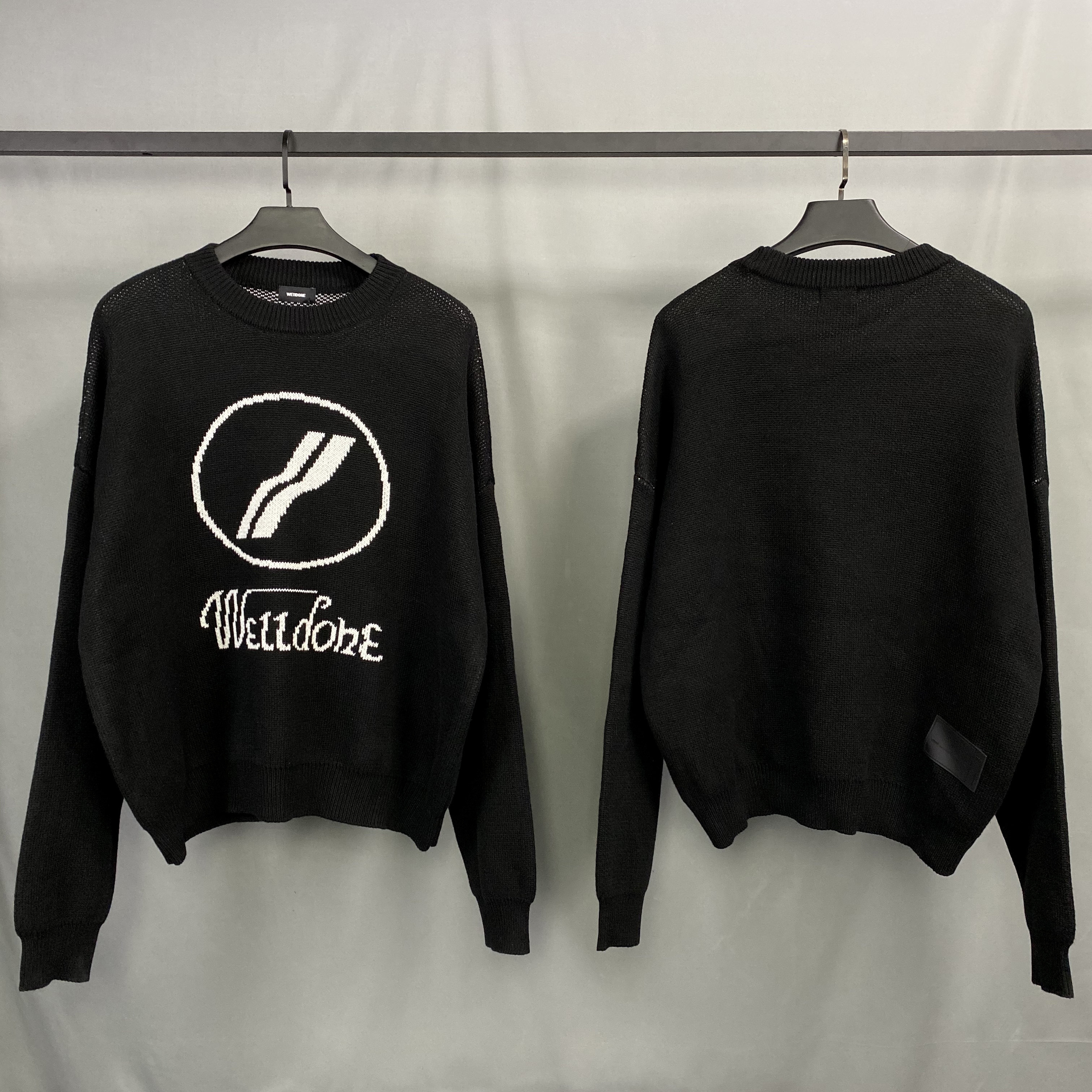 well权志龙done字母logo毛衣针织衫韩国潮牌秋冬针织衫