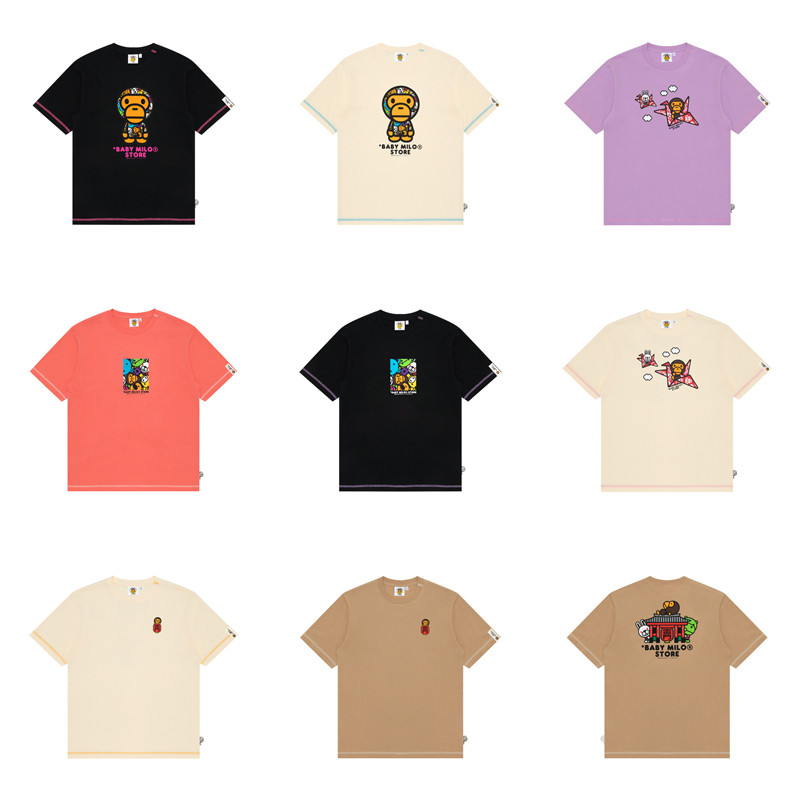 现货 BAPE BABY MILO TEE 小猴子 卡通动物图案 短袖T恤 休闲夏季