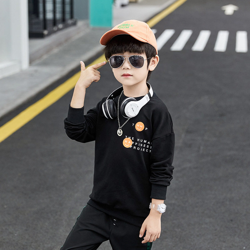 男孩帅气十岁打底男童长袖儿童秋装春秋卫衣卫衣